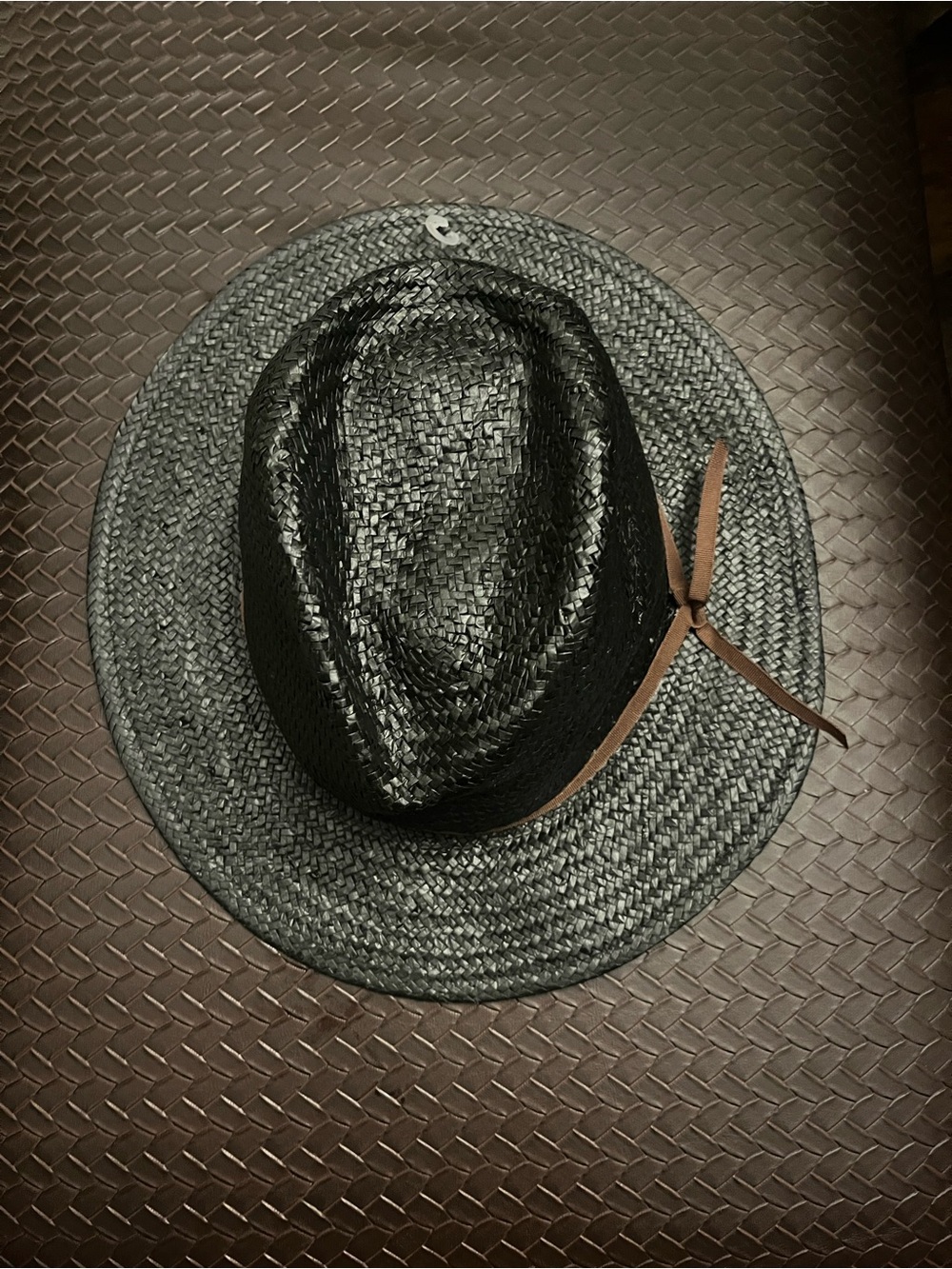 Brixton Black Straw Fedora with Brown Band